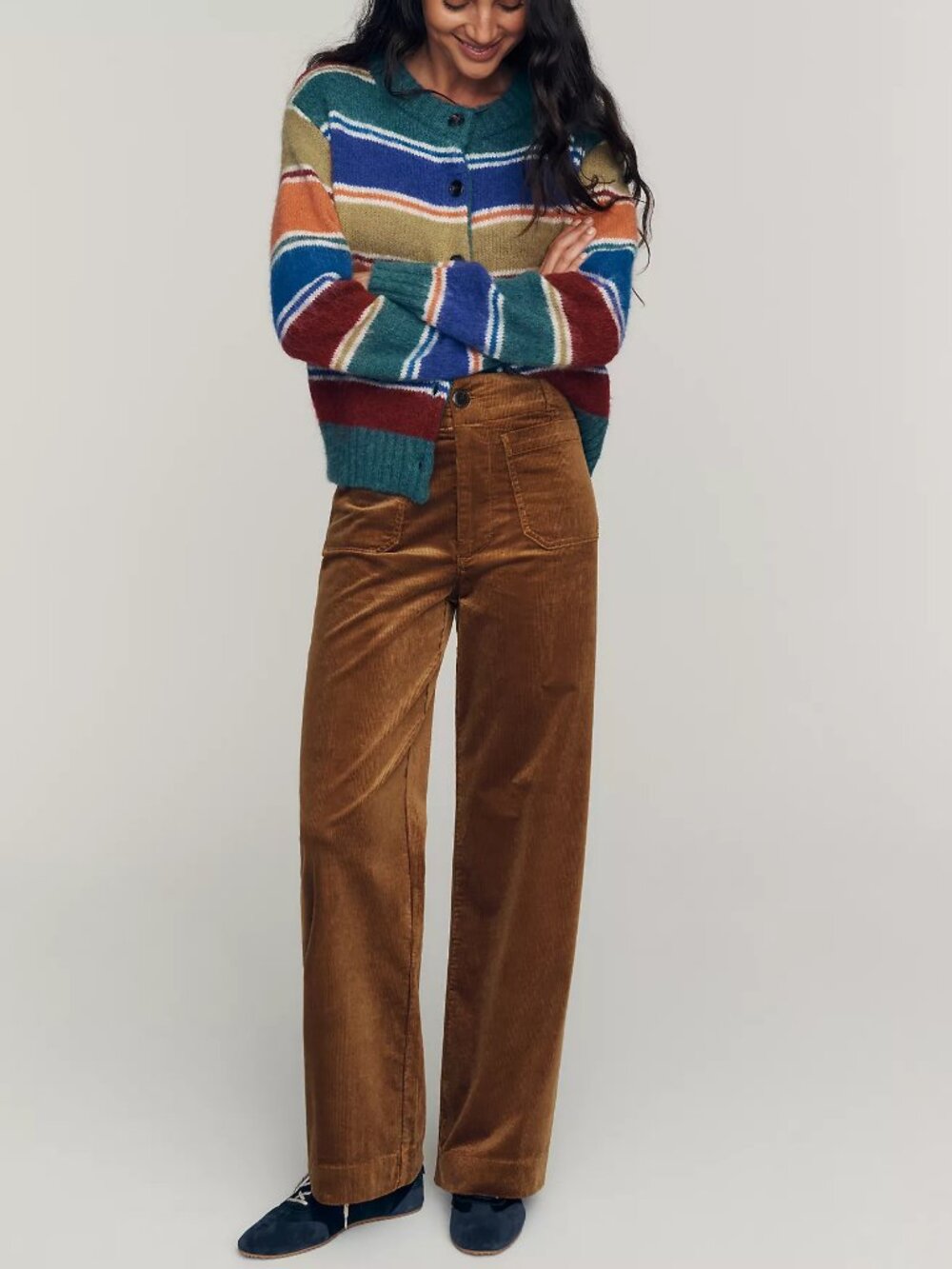 Anthropologie Maeve Colette Corduroy Full Length Wide Leg Pants Size 29